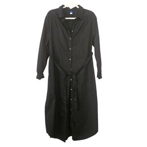 Old Navy Maternity Black Midi Shirt Dress size L